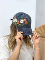 Özel Tasarım Nakışlı Kadın Şapka - Lacivert