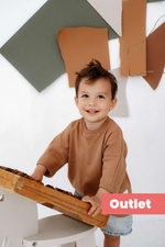 BABYBEK OUTLET Premium Oversize Unisex Çocuk Kahverengi T-shirt