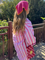 El Örgüsü Saç Bandana - Pembe