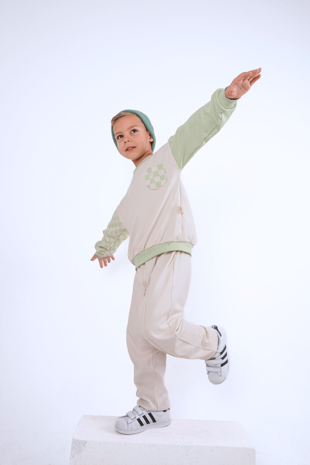 BabyBEK Premium Unisex Eşofman Takımı - Mint Dama