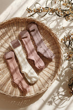 Kaydırmaz Tabanlı 4'lü Dizaltı Pamuk Çorap Seti Kız