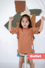 BABYBEK OUTLET Premium Oversize Unisex Çocuk Kiremit T-shirt