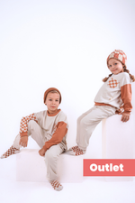 OUTLET BabyBEK Premium Unisex Eşofman Takımı - Kiremit Dama