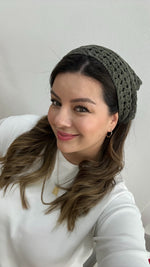 El Örgüsü Saç Bandana - Haki