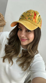 Özel Tasarım Nakışlı Kadın Şapka - Sarı
