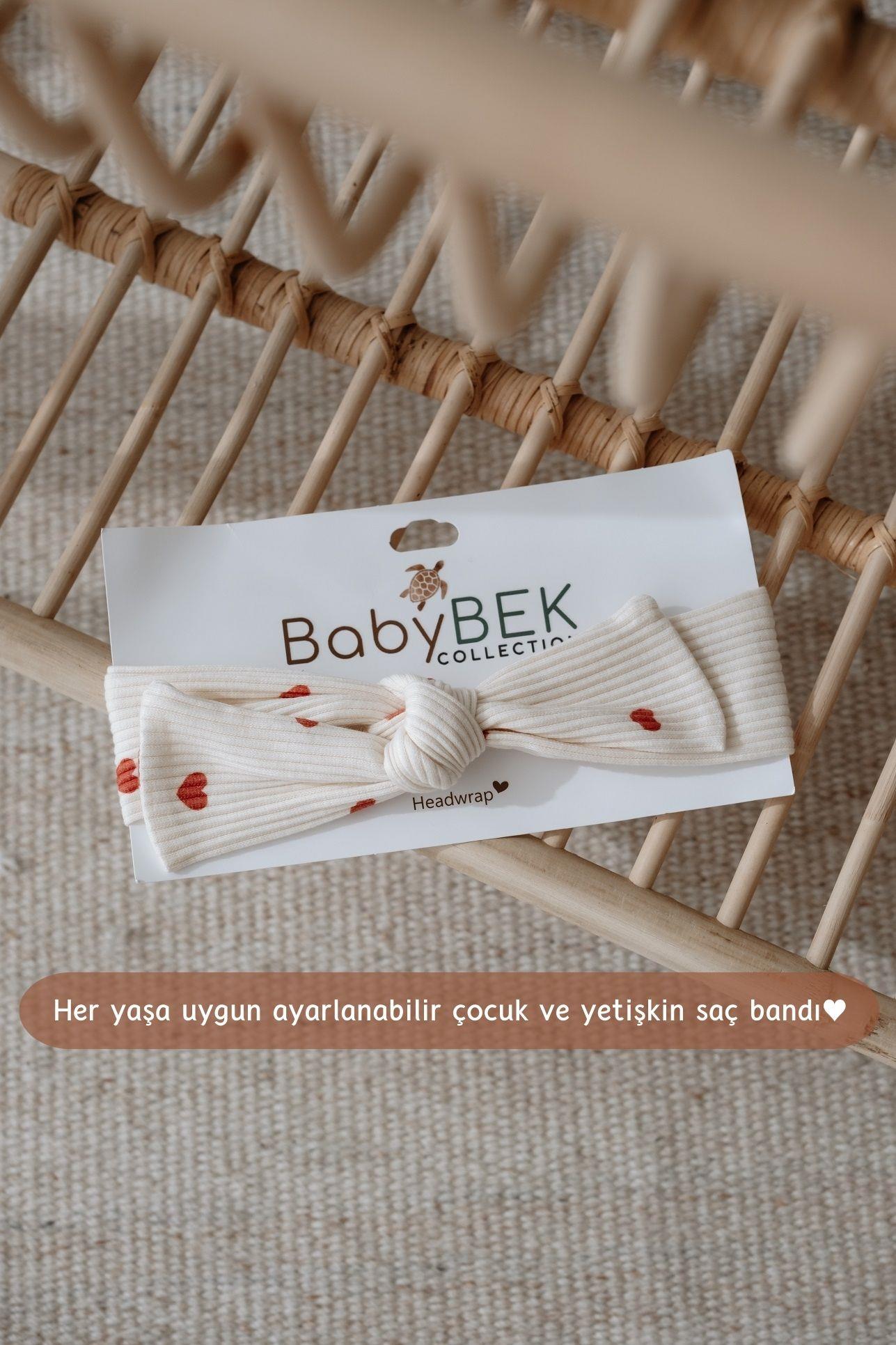 BABYBEK Kalp Desenli Bağlamalı Saç Bandı