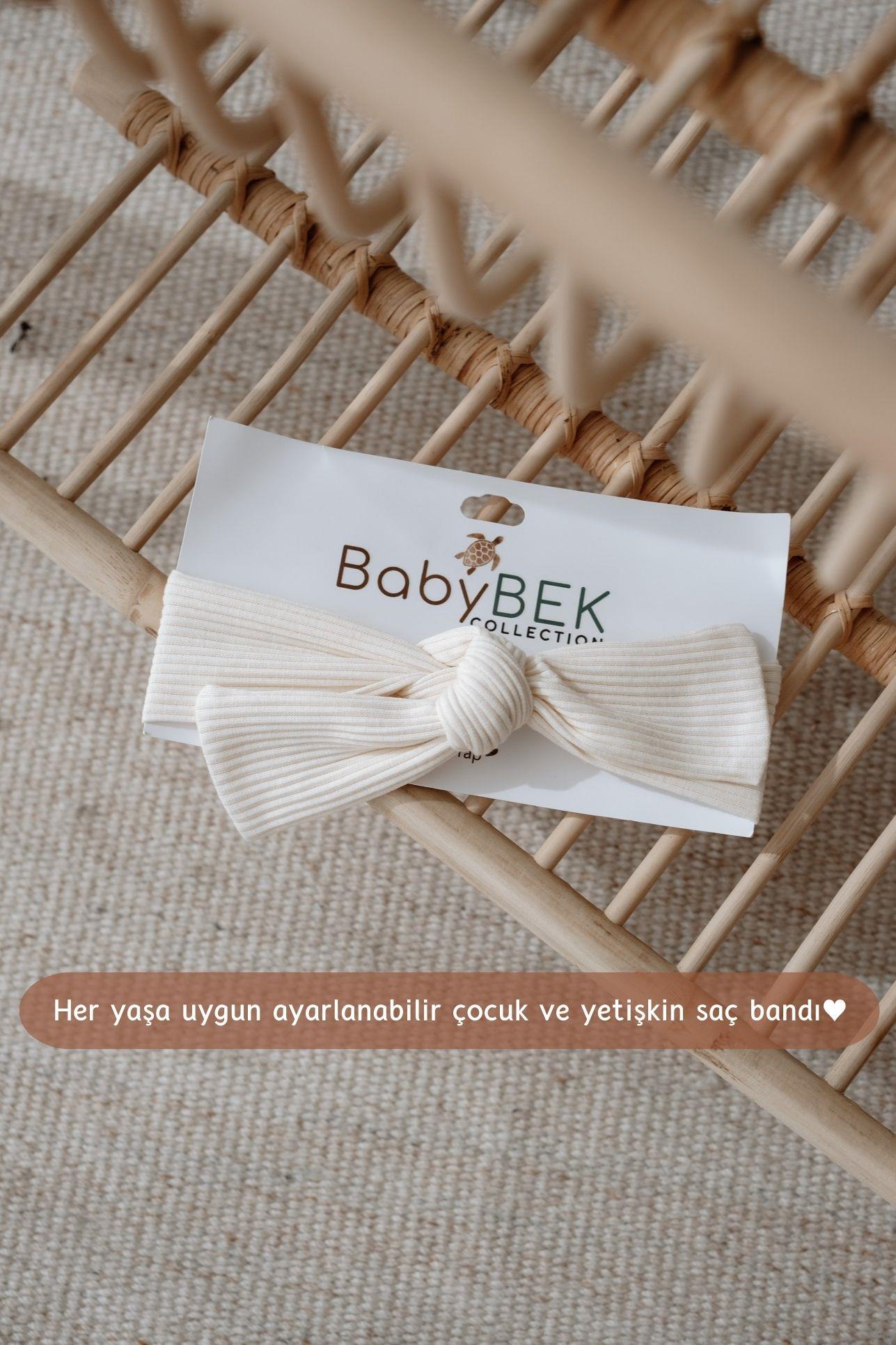 BABYBEK Krem Rengi Bağlamalı Saç Bandı