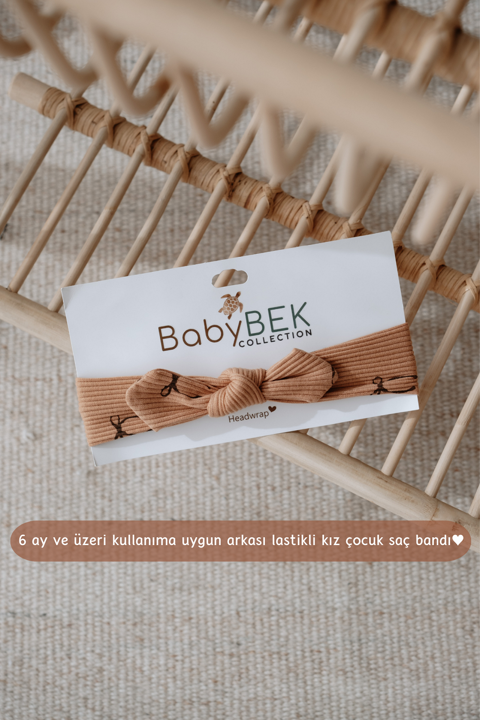 BABYBEK Kurdele Desenli Lastikli Saç Bandı