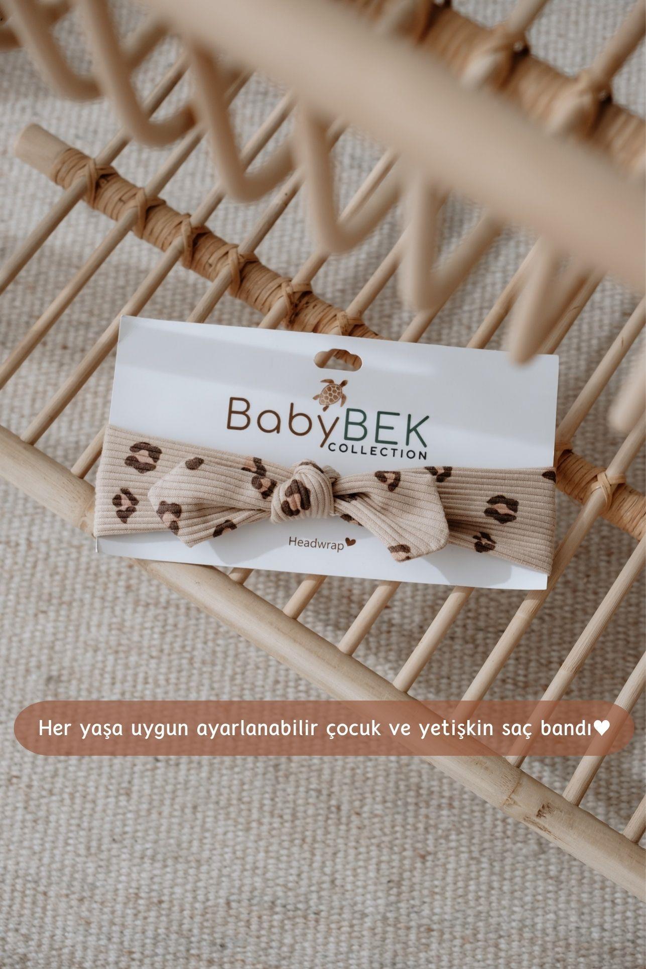 BABYBEK Leopar Desenli Bağlamalı Saç Bandı