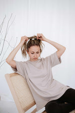 BABYBEK Premium Kadın Oversize Vizon T-shirt