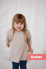 OUTLET BABYBEK Premium Oversize Unisex Çocuk Vizon T-shirt