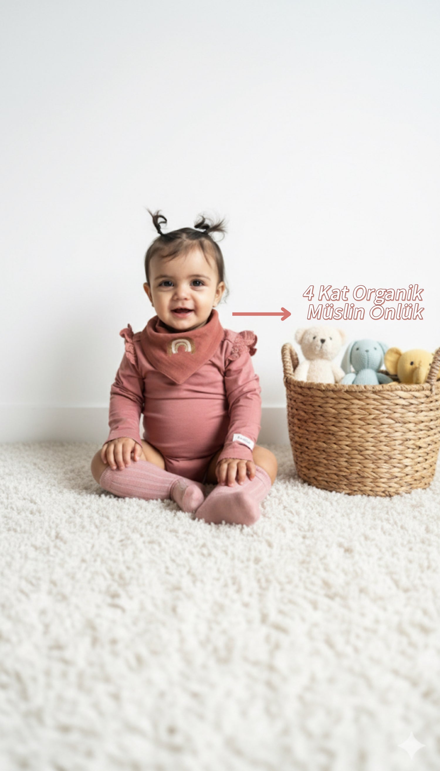 4 Kat Organik Müslin Önlük(2 adet)