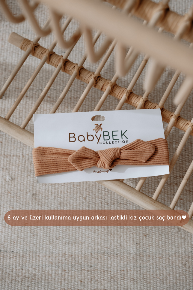 BABYBEK Camel Rengi Lastikli Saç Bandı