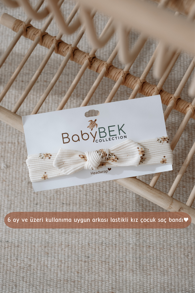BABYBEK Çiçek Desenli Lastikli Saç Bandı